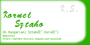 kornel sztaho business card